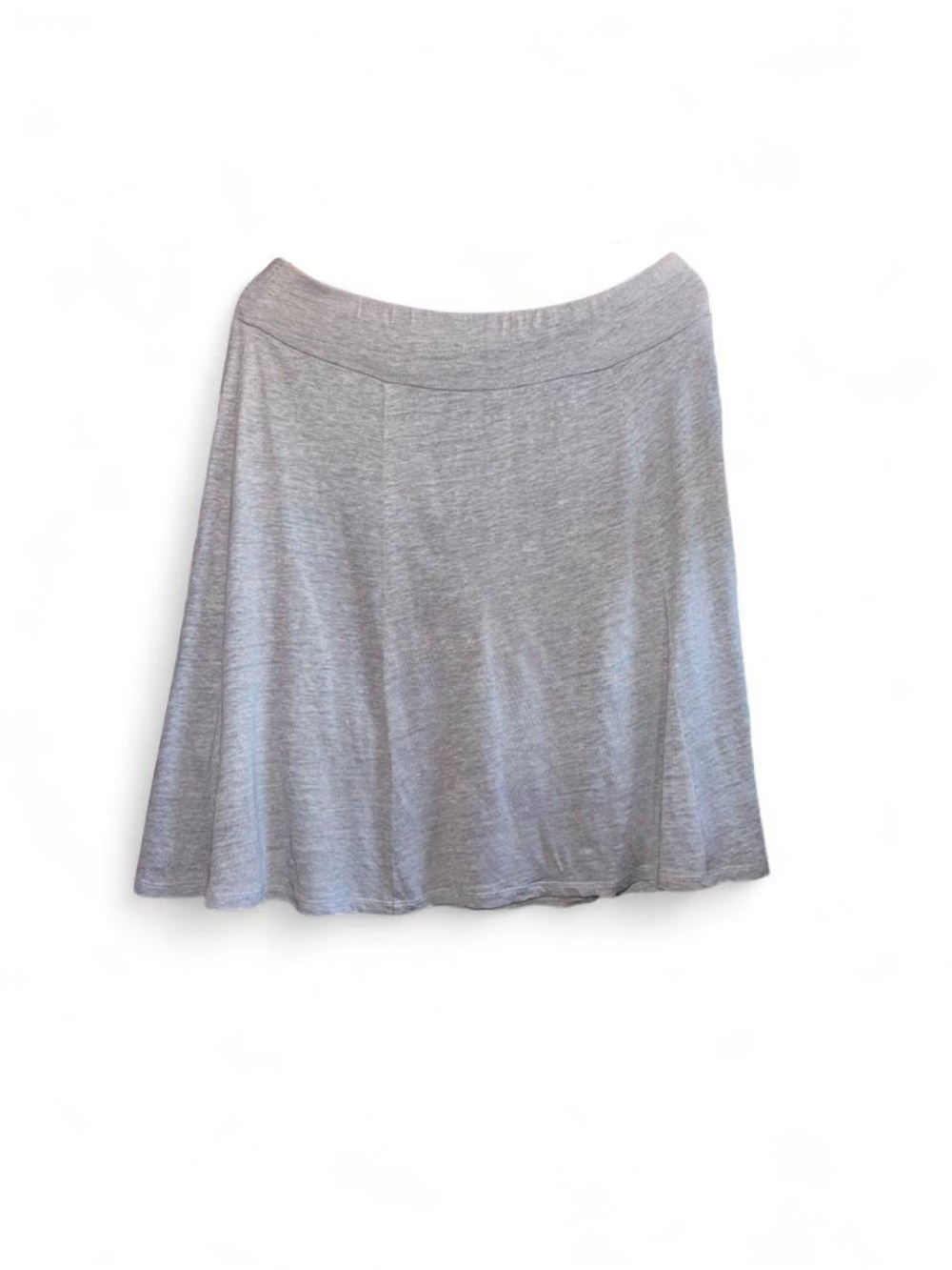 Eileen Fisher Knit Skirt 100% Linen Grey P L Petite Large 24 Long 17 Across Top